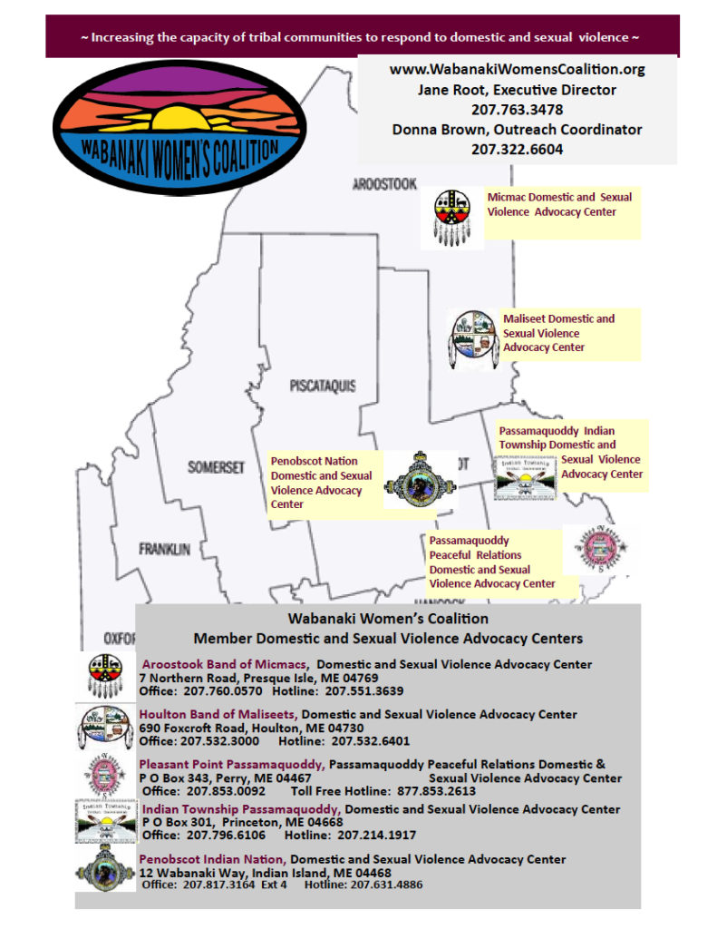 Wabanaki Map Wabanaki Women's Coalition